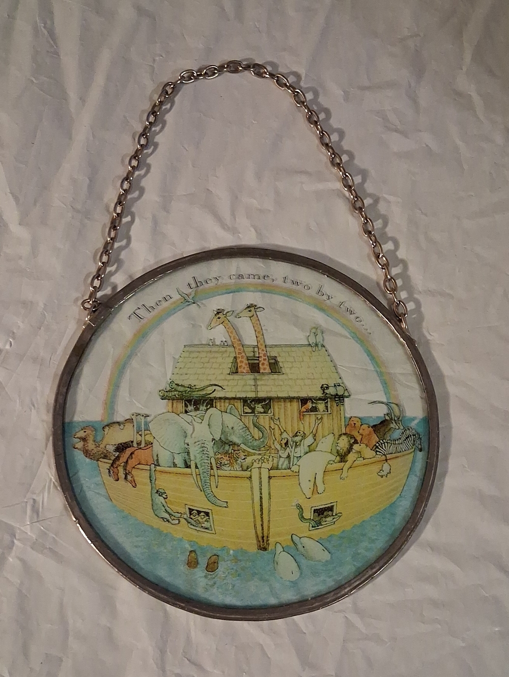 Dicksons Noah's Ark Round Glass Suncatcher or Wall Hanging